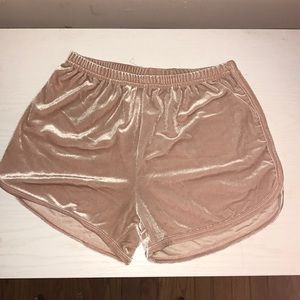 Light Pink Velvet Shorts
